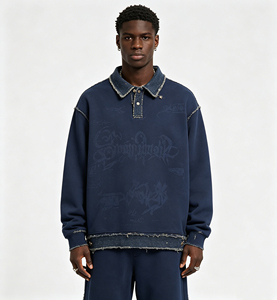 Sweat-shirt polo <span class=keywords><strong>à</strong></span> manches longues avec logo personnalisé : Pull décontracté unisexe <span class=keywords><strong>à</strong></span> col demi-zip, uniforme <span class=keywords><strong>de</strong></span> <span class=keywords><strong>travail</strong></span> d'entreprise, hauts <span class=keywords><strong>de</strong></span> groupe Sehe Fashion - Product Image 4