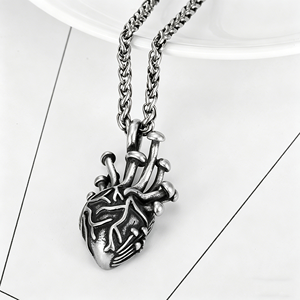 OEM ODM tres dimensiones 3D la ciencia <span class=keywords><strong>de</strong></span> acero inoxidable Sagrado Corazón collar pequeño anatómico corazón delicado collar para hombres y <span class=keywords><strong>mujeres</strong></span> - Product Image 6