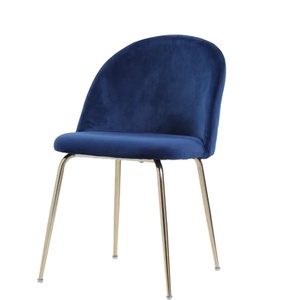 Studio funzione casa ufficio moda <span class=keywords><strong>bianco</strong></span> dorato gambe blu tessuto velluto cuscino soggiorno sedie da pranzo da cucina impilabili - Product Image 1