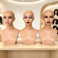 Tête de mannequin réaliste avec épaules pour présentation de perruques de luxe et de bijoux – Fournitures pour boutiques