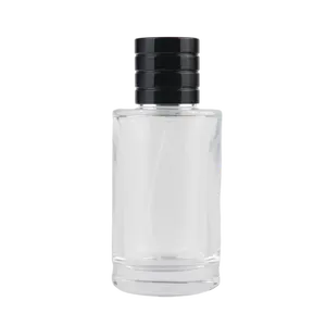 de vacío de Spray transparente redonda botellas de Spray de Perfume de vidrio 100Ml con aluminio de la niebla del aerosol Cap