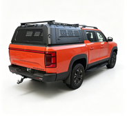 Auvent de camionnette en aluminium noir mat ZST avec panneau MOLLE, porte-bagages complet sur le toit, fenêtre teintée verrouillable, étanche, sans perçage