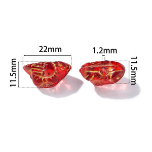 Czech Glass Gold Painted Dove Beads Small DIY Jewelry Accessories For Bracelet Phone Chain Keychain <b>Material</b> - Product Image 2