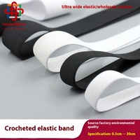 Bande élastique tricotée noire de 3 cm, certifiée OEKO-TEX 100, haute élasticité, pour la couture de ceintures de vêtements