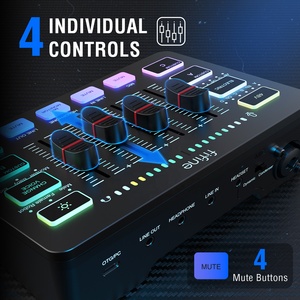Equipo de Podcast FIFINE SC3 con Luces RGB, Cambio de Voz, 4 Controles Individuales, Alimentación Phantom de 48V para DJ, Transmisión en Vivo, Mezclador de Audio - Product Image 5