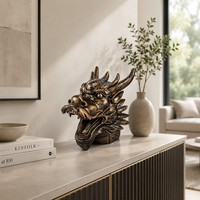 Sculpture de tête de dragon en bronze artisanale, technique de fusion à la cire perdue - Patine personnalisée et dimensions sur mesure, sculpture en bronze