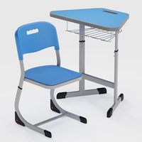 Ensemble bureau et chaise pour étudiant sur mesure, table en plastique et métal pour la maison ou l'école, table d'étude, bureaux et chaises de bureau