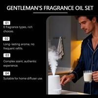 Produits d'aromathérapie Absolu de tabac, bois de santal et cèdre, ensemble d'huiles essentielles avec parfum frais pour hommes pour soulager le stress