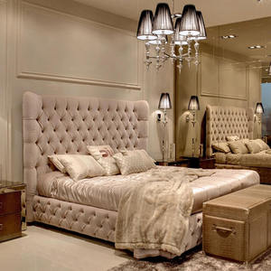 Juego de Dormitorio Moderno California King, Juego de Cama Italiano de Lujo Francés con Tela, Cama Princesa - Product Image 4