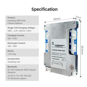 सौर इलेक्ट्रिक कार ई-बाइक स्कूटर के लिए 4 एस 60a 18650 bms बैलेंसर 3.2v pcb और pcba उत्पाद श्रेणी - Product Image 2