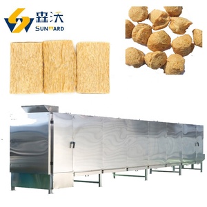 Máquina de fazer pedaços de proteína de soja texturizada totalmente automática, linha de produção de soja de venda quente 300-500 kg/h kg/h