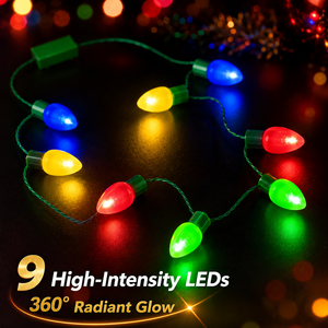 Collier <span class=keywords><strong>lumineux</strong></span> festif à 9 LED, 98 cm, avec motifs Cœur, Trèfle, Sapin <span class=keywords><strong>de</strong></span> Noël, Étoile et Ampoule, pour fête et célébration du <span class=keywords><strong>pull</strong></span> <span class=keywords><strong>de</strong></span> Noël - Product Image 3