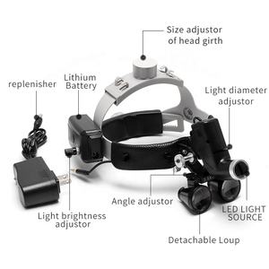 זכוכית מגדלת רפואית דנטלית המותקנת על הראש, אורתופדיה אוראלית, ניתוחי אוזניים, אף וגרון, פנס ראש מיוחד 5W - Product Image 1
