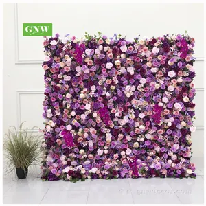 GNW — fleurs artificielles pour décor de mariage, fausses fleurs, pour un mur à roulettes, couleur violette, pour un arrière-plan