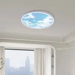 Lâmpada de teto LED interna com potência de 48 W, instalação redonda aberta, design moderno