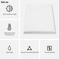 Tissu de diffusion Selens 1x1.7m 2x1.7m 3x1.7m 4x1.7m en nylon blanc soyeux sans couture pour boîte à lumière photo