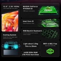 Ordinateur Portable de Jeu 16,1 Pouces Intel Core i9 I2900H 13900HK RTX4060 GDDR6 8G Windows 11 Écran IPS Design Mince et Rétroéclairé