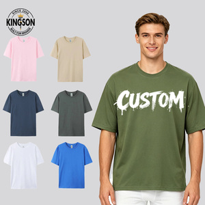 Vente en gros de t-shirts pour hommes en coton 100% pur, poids lourd 180g, taille plus 6XL, t-shirts à manches courtes en coton peigné, impression personnalisée - Product Image 1