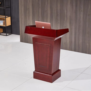 Pupitre d'école moderne en bois au design classique avec compartiment de rangement pour discours et présentations en classe - Product Image 2