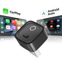 Adaptateur sans fil 2-en-1 CarPlay et Android Auto, Wi-Fi double bande, Bluetooth 5.4, Dongle USB Plug & Play pour l'électronique automobile universelle