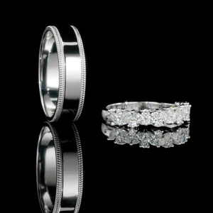 Custom 10K/14K/18K White Gold Lab Grown Diamond D Color VVS Clarity Brilliant Cut IGI Certified Wedding Couple <b>Ring</b> <b>Set</b> <b>Women</b> - Product Image 6