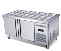 Meilleure vente compteur de bar à salade à température unique réfrigérateur fabricant de Chine refroidisseur d'affichage de refroidissement lumière LED compresseur de puissance