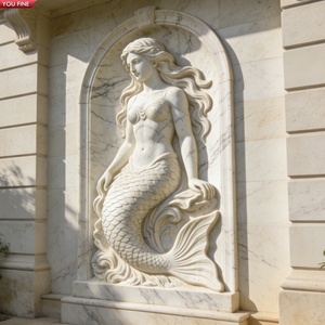 YOUFINE Escultura en Relieve de Adán y Eva en Mármol Blanco, Decoración Clásica de Pared para Villa - Product Image 3