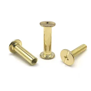 TOBO Livraison rapide Rivets en laiton Rivets semi-tubulaires à tête plate <span class=keywords><strong>pour</strong></span> la fixation des poignées de <span class=keywords><strong>couteau</strong></span> - Product Image 2