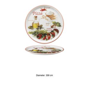 Assiette à pizza Saturnia Napoli Foods rouge <span class=keywords><strong>33</strong></span> cm pour restaurants, hôtels, fournitures en gros, vaisselle en gros - Product Image 3