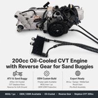 Ensemble Moteur de Moto Quad Go Kart Buggy 200cc GY6 CVT à Marche Arrière Refroidi par Huile à Démarrage Manuel Trade Supply
