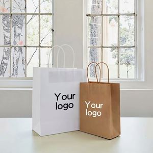 Customized Luxury Kraft Paper Bag Brown Square Bottom for Clothing and <b>Underwear</b> for Luxury Gifts and Shopping - Product Image 2