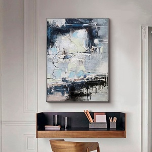 Toile de peintures à l'huile faites à la main, grande peinture abstraite, art fin, murale avec cadre, décoration de la maison, 1 pièce - Product Image 4