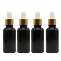10ml 15ml 1oz Schwarze Zylinder-Glastinkturflaschen mit Siebdruck-Tropfer, Serumflasche und Messskala
