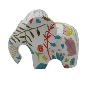 Patung gajah hewan kerajinan keramik cetak DIY seni modern untuk dekorasi rumah