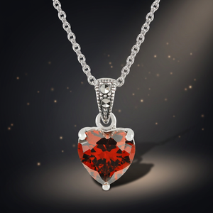 สร้อยคอเงินแท้ 925 ประดับโกเมน ซีซี มาร์คาไซต์ 18 นิ้ว - Product Image 3