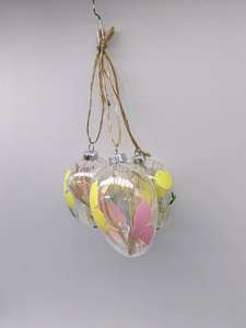 6 بيضة استر شفافة معلقة مع رسم وطلاء ، مجموعة من 3. 3 ديكورات داخل صندوق معبأ - Product Image 3