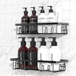 Porte-accessoires de douche mural moderne et écologique en fer, pour salle de bain, cuisine, toilettes, rangement d'accessoires essentiels, support à épices à double couche - Product Image 1