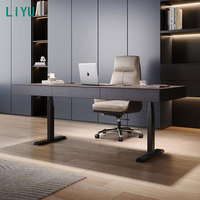 Bureau de direction Liyu convertible et personnalisable, en alliage d'aluminium et bois, avec tiroirs de rangement, garantie 5 ans, idéal pour les bureaux
