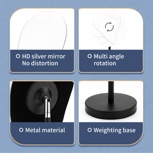 Miroir de Maquillage de Bureau HD Argenté Simple et Personnalisable, Rotatif et Réglable, <span class=keywords><strong>pour</strong></span> <span class=keywords><strong>Coiffeuse</strong></span> et Usage Domestique - Product Image 2