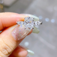 Lanphear Yeni Instagram Tarzı Yüzük PT950 Platin Alyans DEF VVS-VS 1.993CT Laboratuvarda Yetiştirilmiş Oval Kesim Elmas Sonsuzluk Yüzüğü