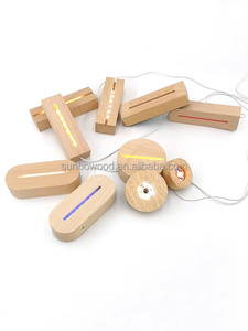 Sunbo Chất lượng cao dẫn ánh sáng ban đêm với cơ sở gỗ 7 màu ấm dẫn chủ USB nút đánh bóng kỹ thuật - Product Image 4