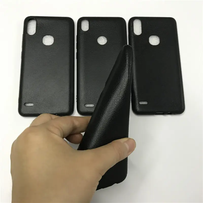 Casing Dompet Kulit Leci, untuk Tecno Pouvoir 4 Ultra Tipis Pola Kulit Litchi Penutup Belakang TPU Casing Ponsel untuk Itel Infinix