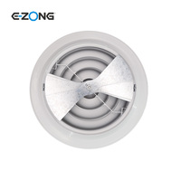Diffuseur de plafond circulaire en aluminium enduit de poudre blanche de 450mm avec amortisseur de pale de ventilateur