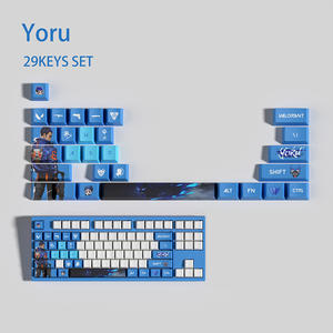 Ensemble de touches de <span class=keywords><strong>clavier</strong></span> mécanique Valorant, 29 touches, PBT, sublimation par transfert thermique, touches de jeu artisanales pour commutateurs MX - Product Image 1