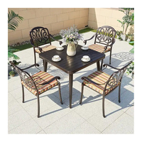 Meubles de jardin extérieurs de haute qualité Patio en fonte d'aluminium Balcon Table basse et chaises