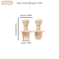 Ensemble cuillère et fourchette résistant à la chaleur, prise en main facile, pour bébé et tout-petit, en silicone sans BPA, à pointe souple, pour l'apprentissage de la mangeoire