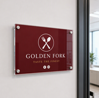 Panneau en acrylique personnalisé avec supports, logo, slogan, texte, plaque murale pour la décoration de la réception de bureau