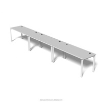 Bureau de travail sur mesure pour 3 personnes, table de poste de travail avec structure en acier pour bureau à domicile ou espace de travail du personnel