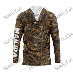 迷彩長袖Tシャツパーカー付き屋外通気性サンプロテクティブハンティングパーカー - Product Image 4