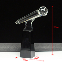 Offre Spéciale Nouveauté 2026 Trophée Microphone en Verre Cristal pour Prix de Chant et de Musique